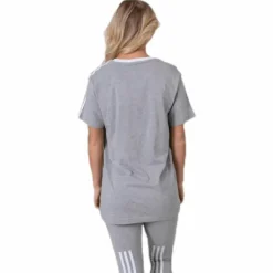 3 Stripes Essential Boyfriend Tee Medium Grey Heather