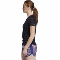 Adidas Run 3 Stripes Tee Women Black