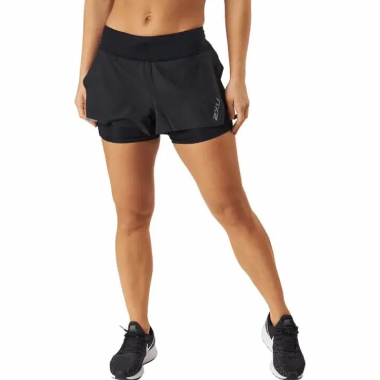 Aero 2-in-1 4 Inch Shorts Black/silver Reflective
