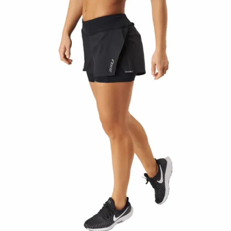 Aero 2-in-1 4 Inch Shorts Black/silver Reflective