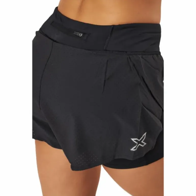 Aero 2-in-1 4 Inch Shorts Black/silver Reflective