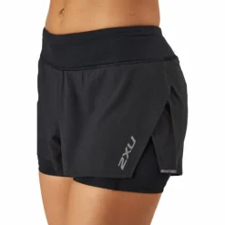 Aero 2-in-1 4 Inch Shorts Black/silver Reflective