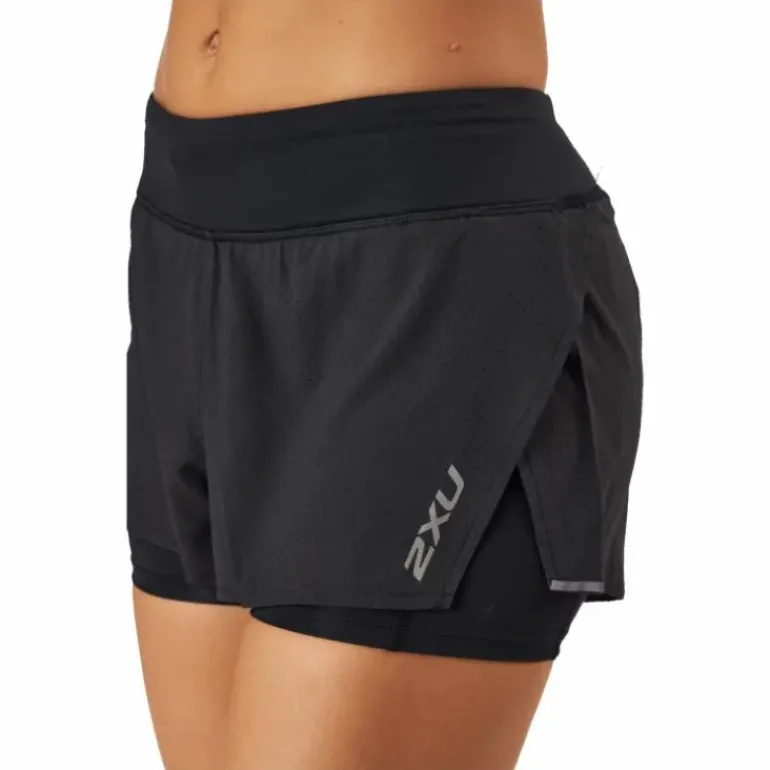 Aero 2-in-1 4 Inch Shorts Black/silver Reflective