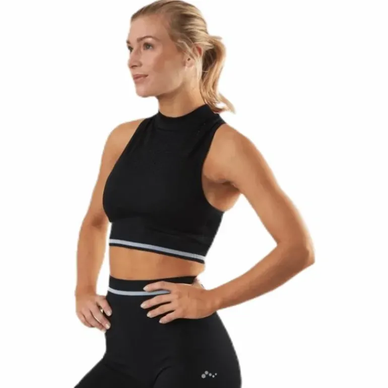 Aila Circular Sports Top Black
