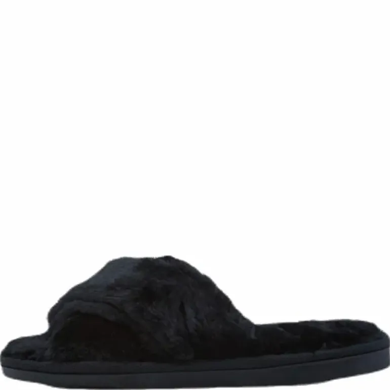 Alie Fluffy Slippers Black