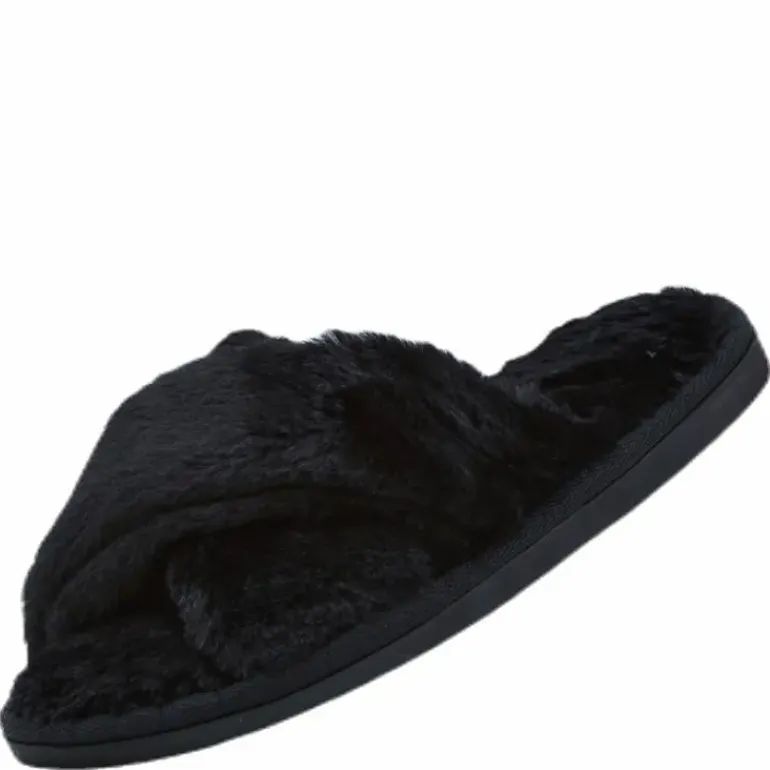 Alie Fluffy Slippers Black