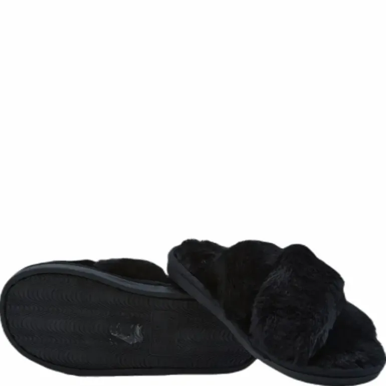 Alie Fluffy Slippers Black