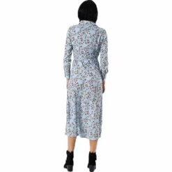 Alma Poly L/S Shirt Dress Aop Blue