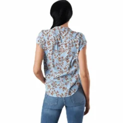 Alma Poly S/S Top Aop Blue