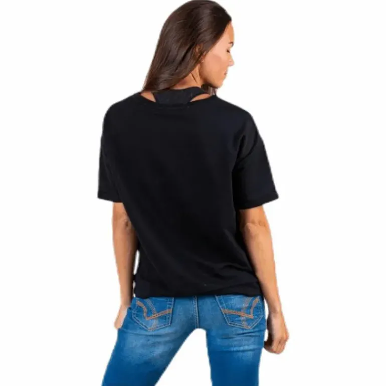 Arina Ss Loose Sweat Top Black