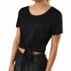 Arli S/S Knot Top Black