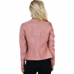 Ava Faux Leather Biker Otw Pink