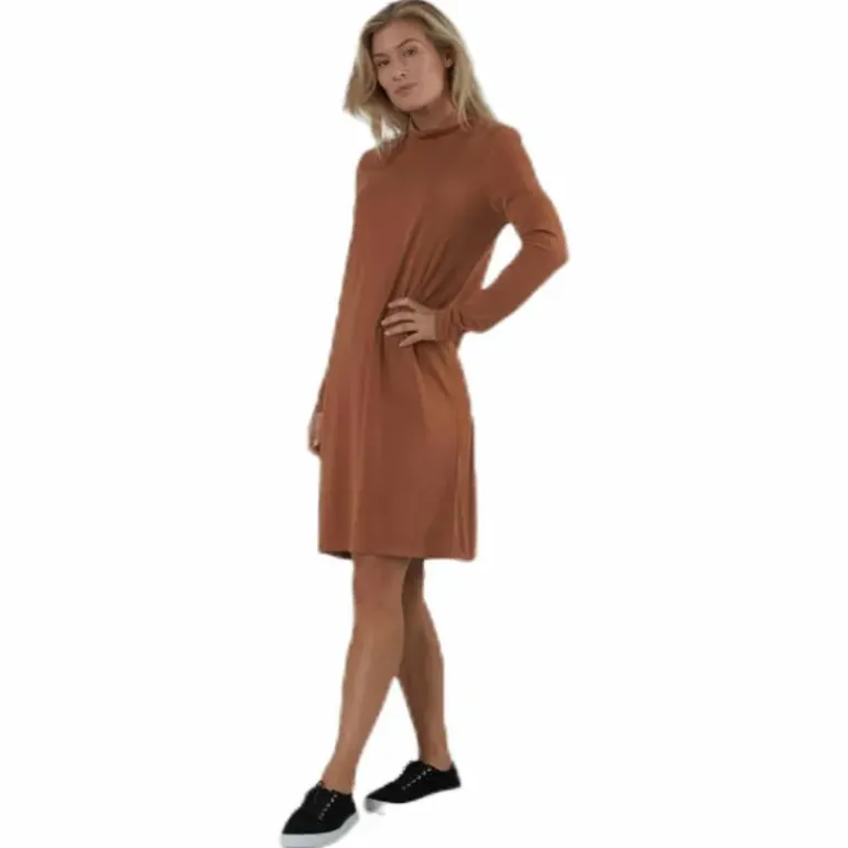 Bamala T-Neck Ls Dress Beige