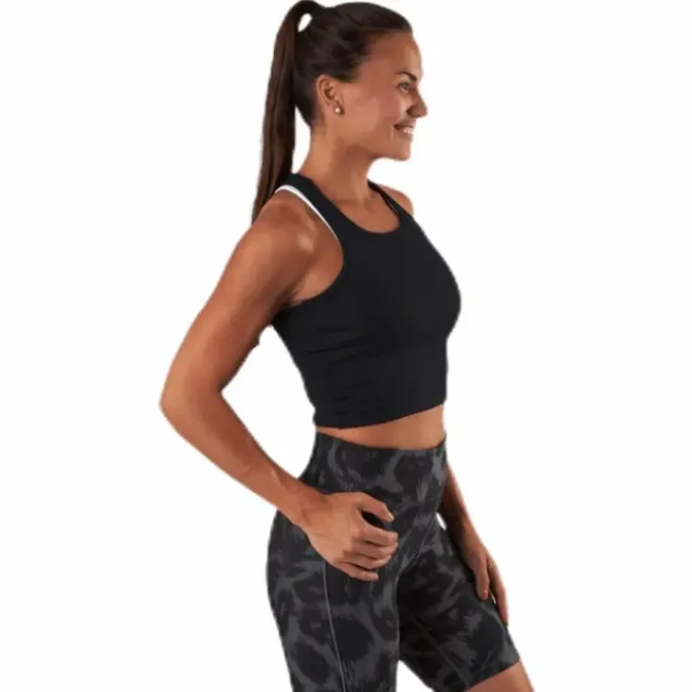 Bold Rib Crop Tank Black