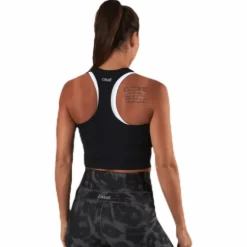 Bold Rib Crop Tank Black