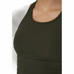 Bold Rib Crop Tank Forest Green