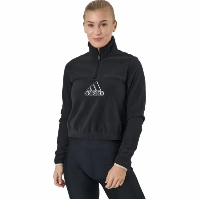 Brand Love Polarfleece Half-Zip Sweatshirt Black / White / Halo Blush