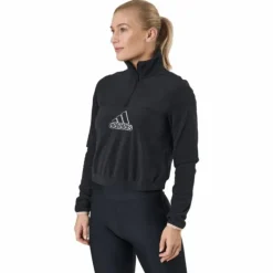 Brand Love Polarfleece Half-Zip Sweatshirt Black / White / Halo Blush