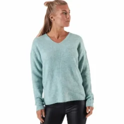 Camilla V-Neck L/S Pullover Knt Beige