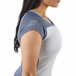 Cap Sleeve Top Play White Blue