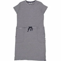 Carmen Dress Navy Stripes