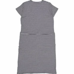 Carmen Dress Navy Stripes