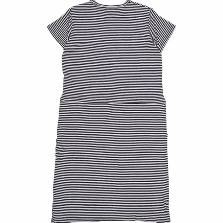 Carmen Dress Navy Stripes
