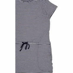 Carmen Dress Navy Stripes