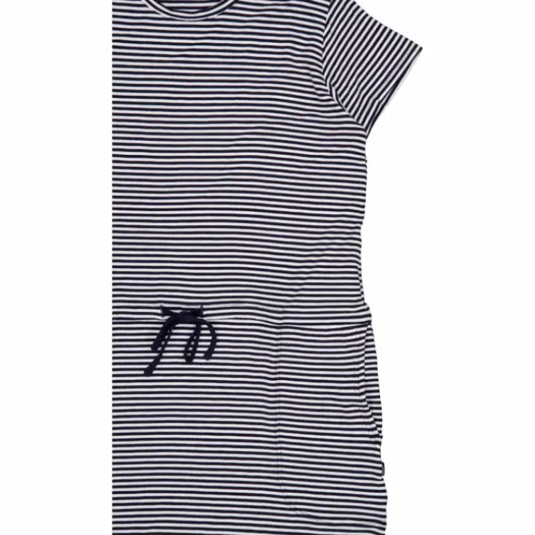 Carmen Dress Navy Stripes