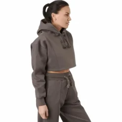 Chill Lounge Cropped Hoodie Taupe