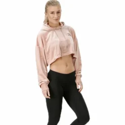 Chrystie crop hoodie Pink/Beige