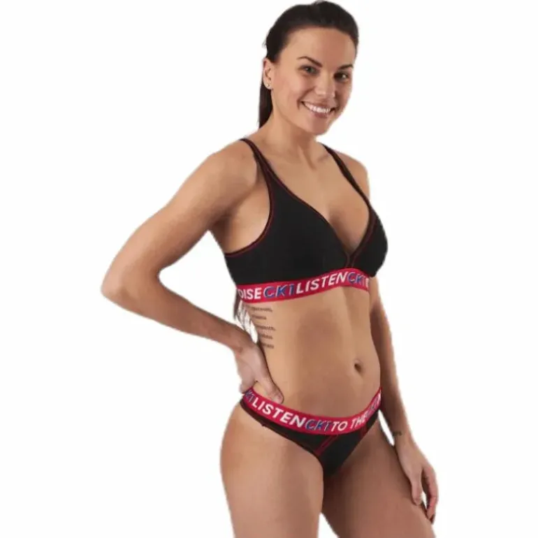Ck One Listen Unlined Bralette Black/Red