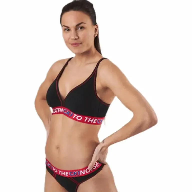 Ck One Listen Unlined Bralette Black/Red