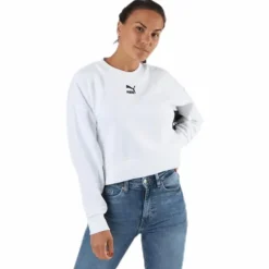 Classics Cropped Crew White