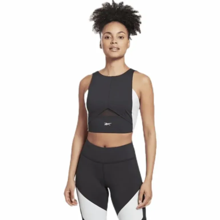 Colorblock Crop Top Black