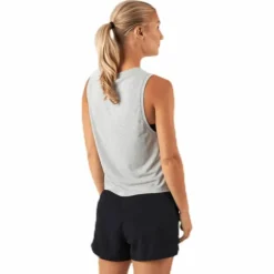 Contender Crop Tank-W Grey
