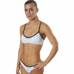 Core Logo Tape Bralette-Rp White