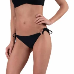 Core Solid String Side Tie Bikini Black