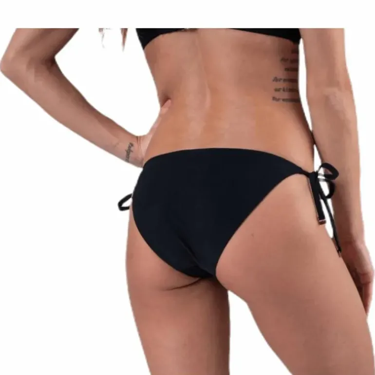 Core Solid String Side Tie Bikini Black