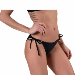 Core Solid String Side Tie Bikini Black