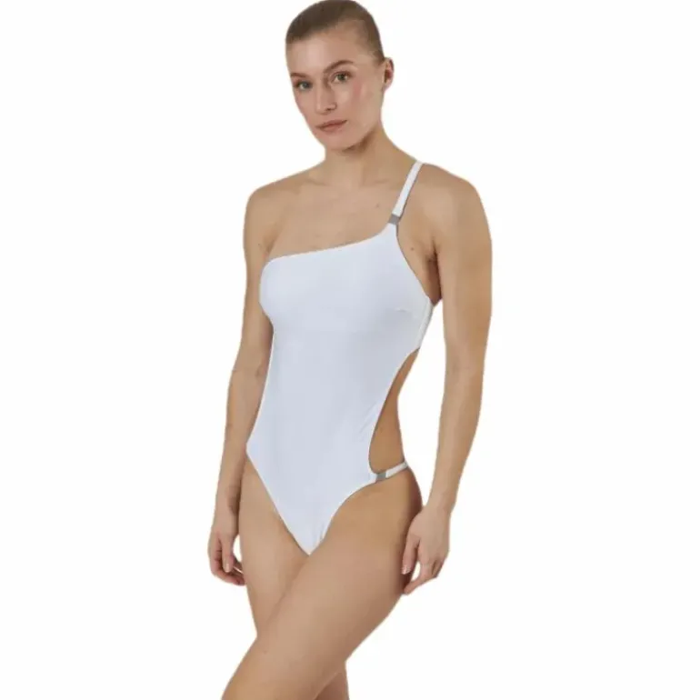 Core Textured Cut Out Swimsuit White