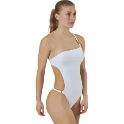 Core Textured Cut Out Swimsuit White