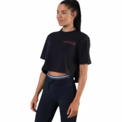 Cropped Short Sleeve T-Shirt Black
