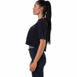 Cropped Short Sleeve T-Shirt Black