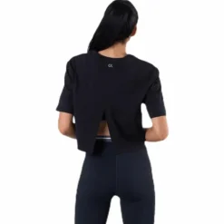 Cropped Short Sleeve T-Shirt Black