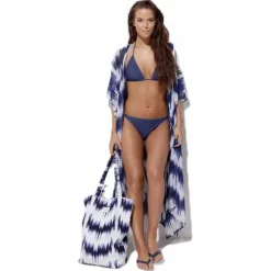 Daisy Crochet Tie Tanga Blue