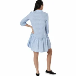 Ditte Life Stripe 3/4 Dress W White