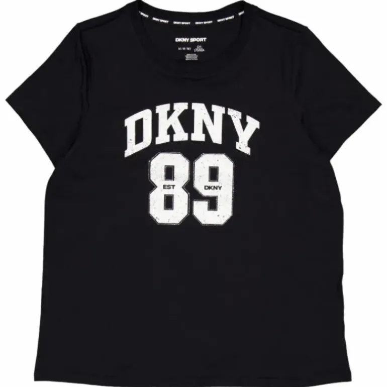 Dkny 89 Lg Crew Nk T Black/eggnog