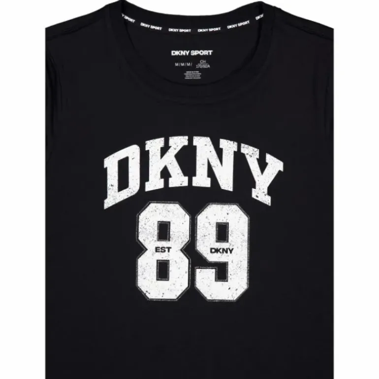 Dkny 89 Lg Crew Nk T Black/eggnog