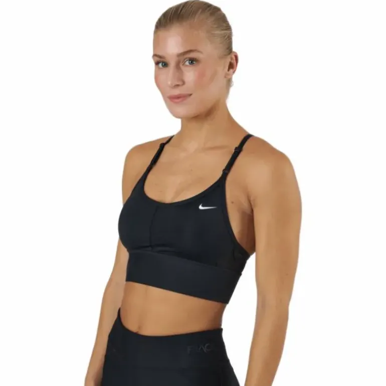Dri-FIT Indy Women's Light-Support Padded Longline Sports Bra BLACK/WHITE